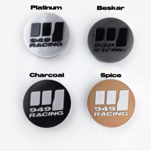 949 Racing wheel center caps in four colors